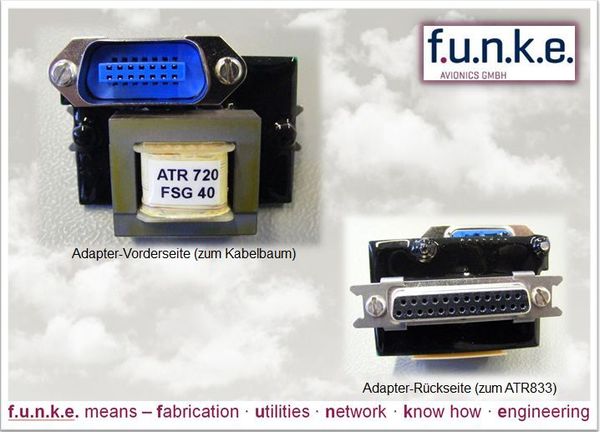 Adapter for wiring harness: ATR720A/C (and FSG 40) to ATR833xx