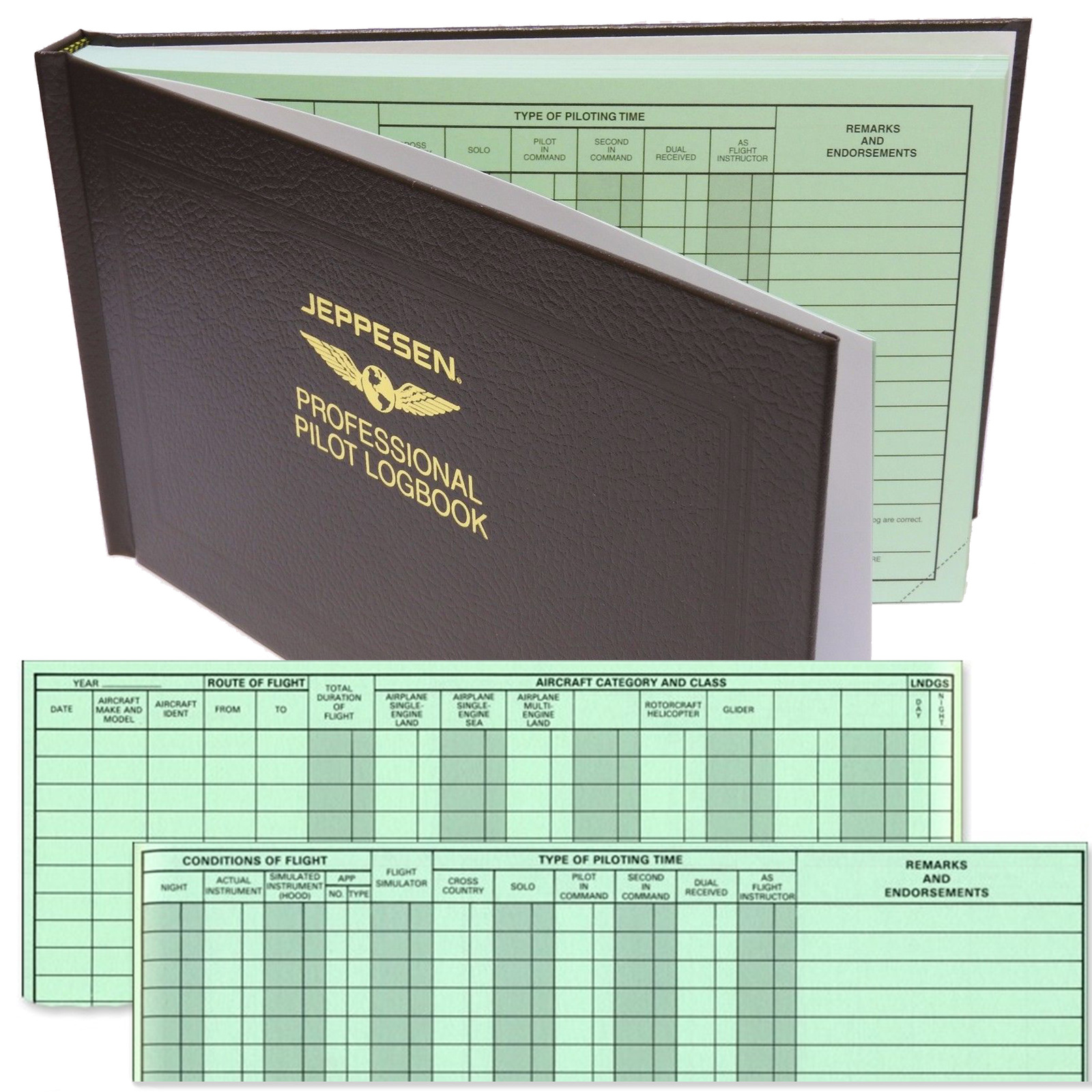 CARNET DE VOL  PROFESSIONAL PILOT LOG BOOK JEPPESEN