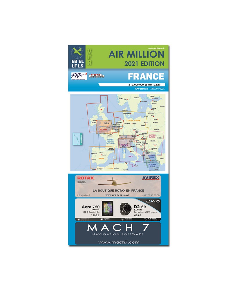 CARTE VFR 1/1000.000 AIR MILLION  FRANCE JOUR PARUTION 2024