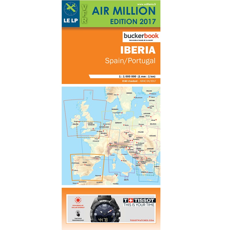 CARTE VFR 1/1000.000  IBERIA SPAIN/PORTUGAL AIR MILLION PARUTION AVRIL 2023