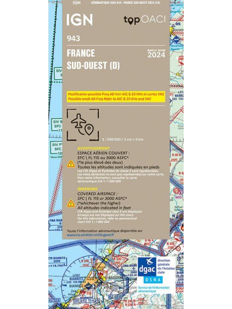 CARTE SUD OUEST 2025 - 1/500.000 PAPIER -