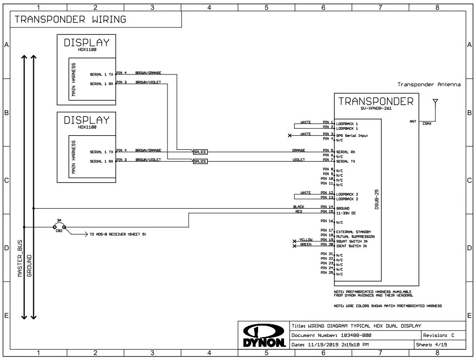 PMA SV-HARNESS-XPNDR Harness for SV-XPNDR-261 Transponder