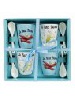 PACK DE 4 TASSES LE PETIT PRINCE AVION ET LUNE AVEC CUILLERES