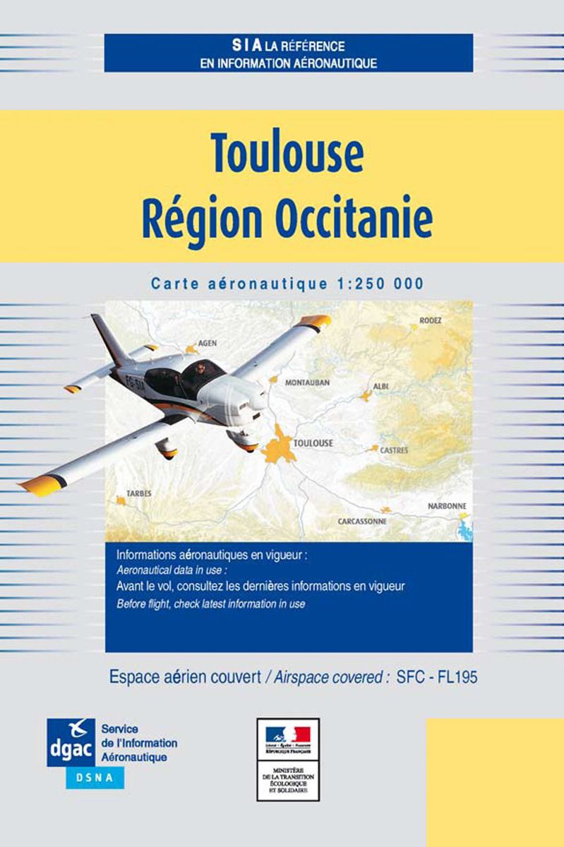 CARTE TOULOUSE REGION OCCITANIE SIA  - 1/250 000 PAPIER - 1 re parution 2024