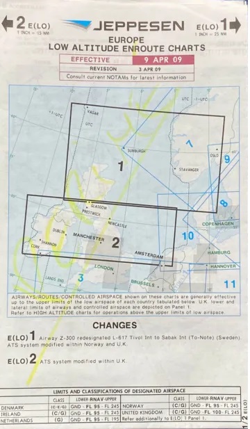 CARTE JEPESSEN EUROPE IFR low altitude E(LO)1/2