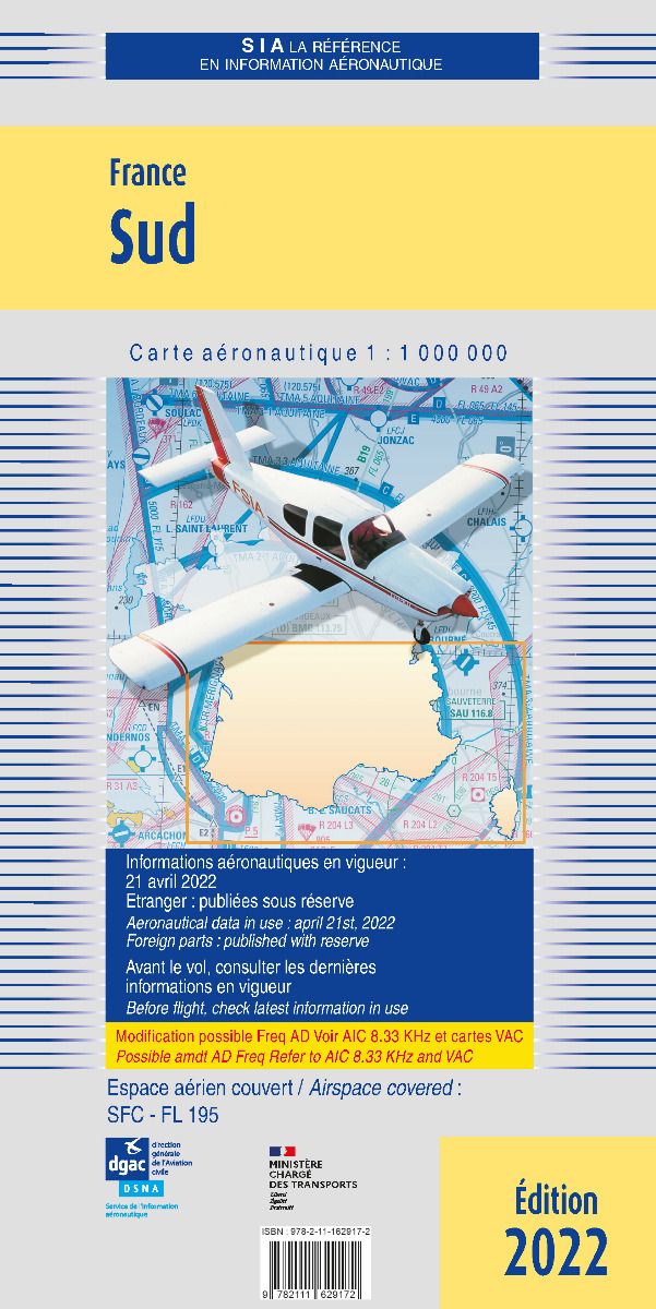 CARTE FRANCE SUD PAPIER EDITION SIA  -1/1000 000 1me parution 2024