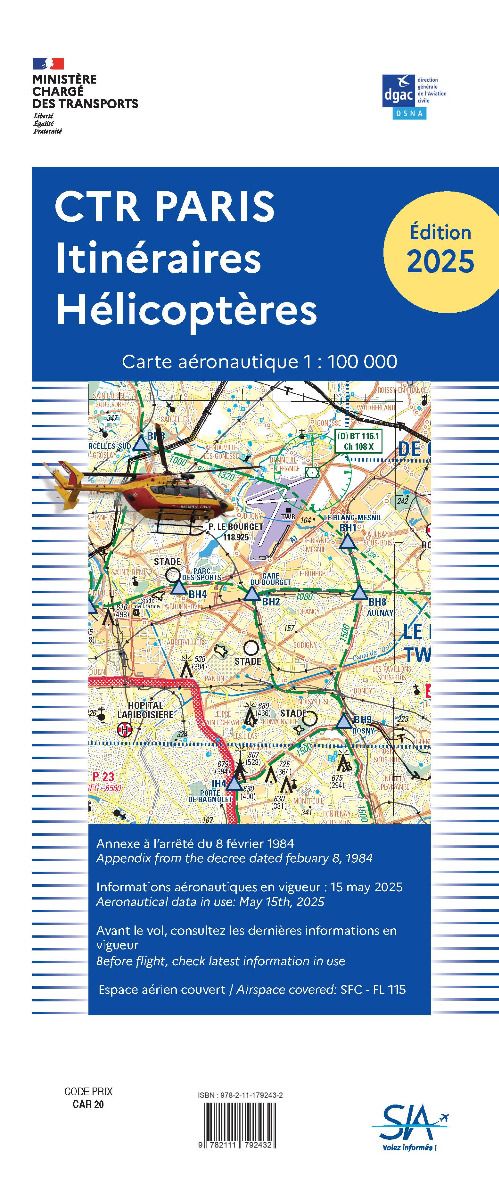 Carte Itinraires Hlicoptres Rgion parisienne EDITION 2025