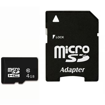 Carte memoire micro SD 4GB avec adaptateur SD