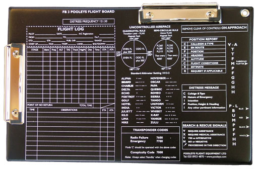 PLANCHE DE VOL FB-3 simple Pooleys