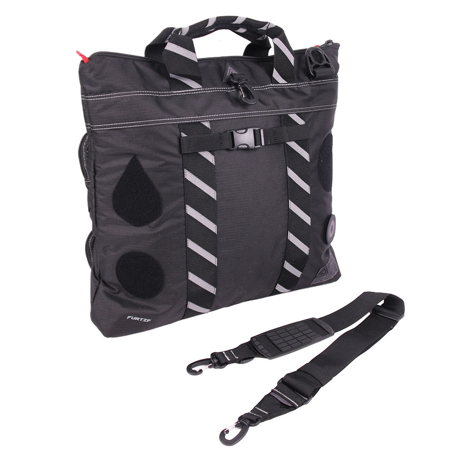 SAC FURTIF FULL BLACK AVEC BANDES GRISES