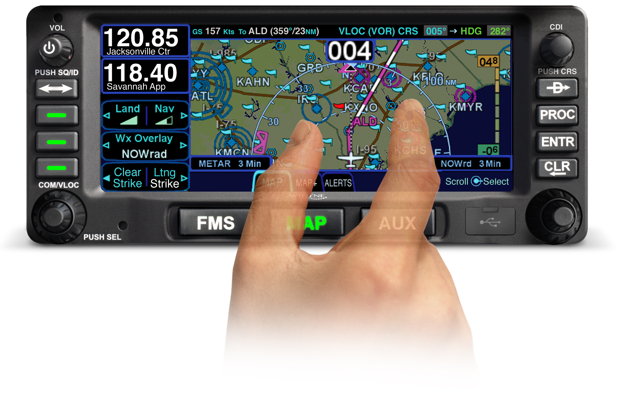 IFD440, 10W, GPS/NAV/COM, black bezel