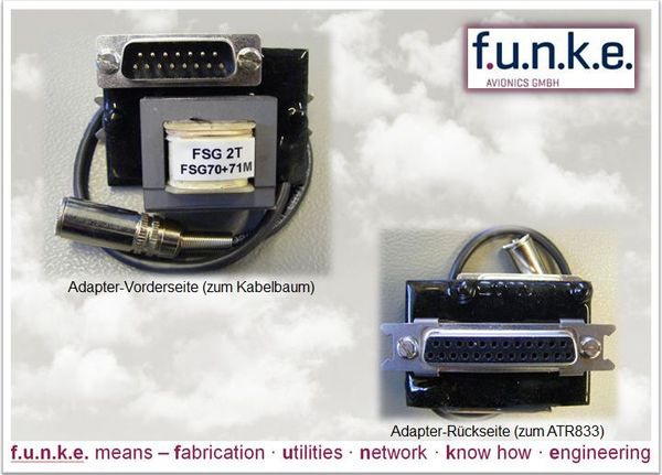 Adapter for wiring harness: FSG70/71-FSG2T to ATR833xx