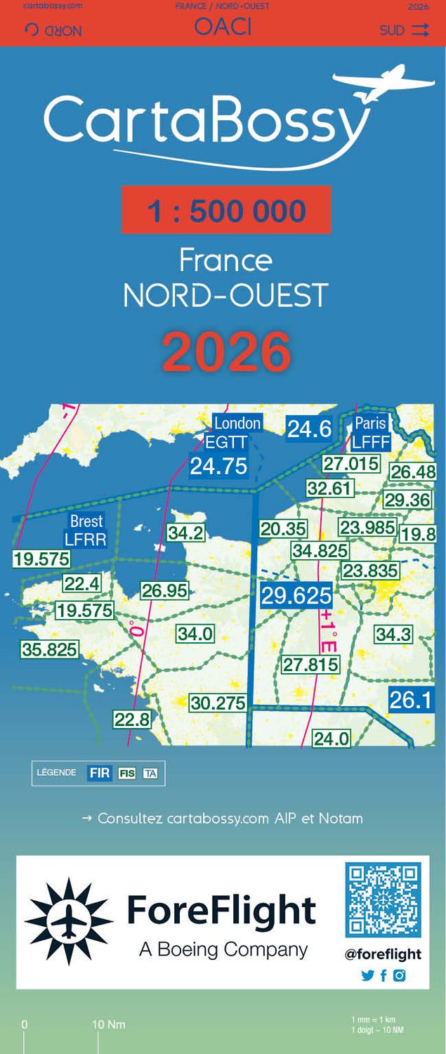 CARTABOSSY 1/500.000 OACI 2026 NORD OUEST