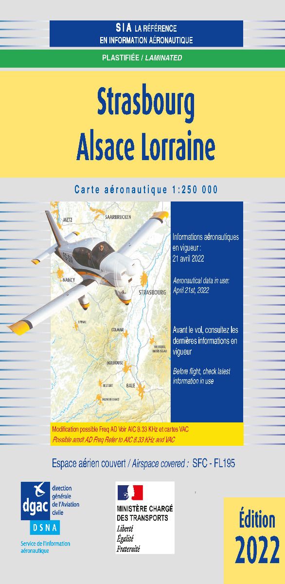CARTE STRASBOURG ALSACE LORRAINE PLASTIFIEE  1/250 000 - 1re parution 2024