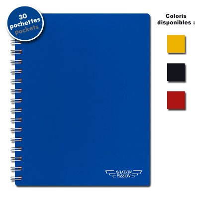 PROTECT DOC Classeur a spirales pour cartes VAC - 30 feuillets format A5 sans onglets<BR> COULEUR ROUGE ou BLEU ou JAUNE  A PRECISER LORS DE LA COMMANDE