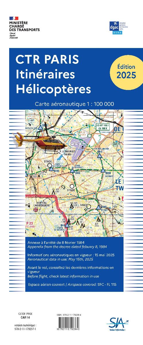 Carte Itinraires Hlicoptres Rgion parisienne EDITION 2025