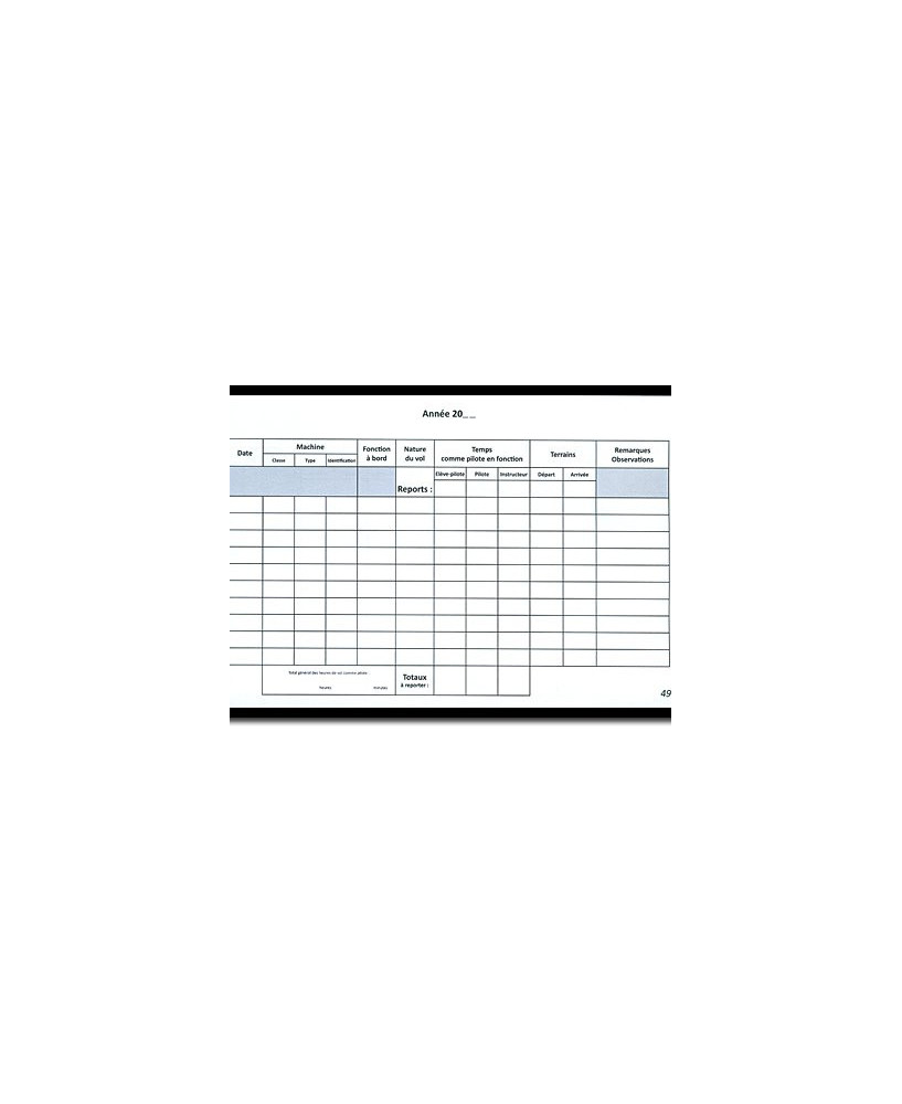 CARNET DE VOL PILOTE ULM AVIATION PASSION