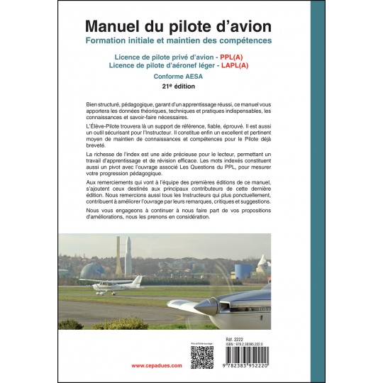 MANUEL DU PILOTE D AVION - 21e �dition (LE LIVRE SEUL)