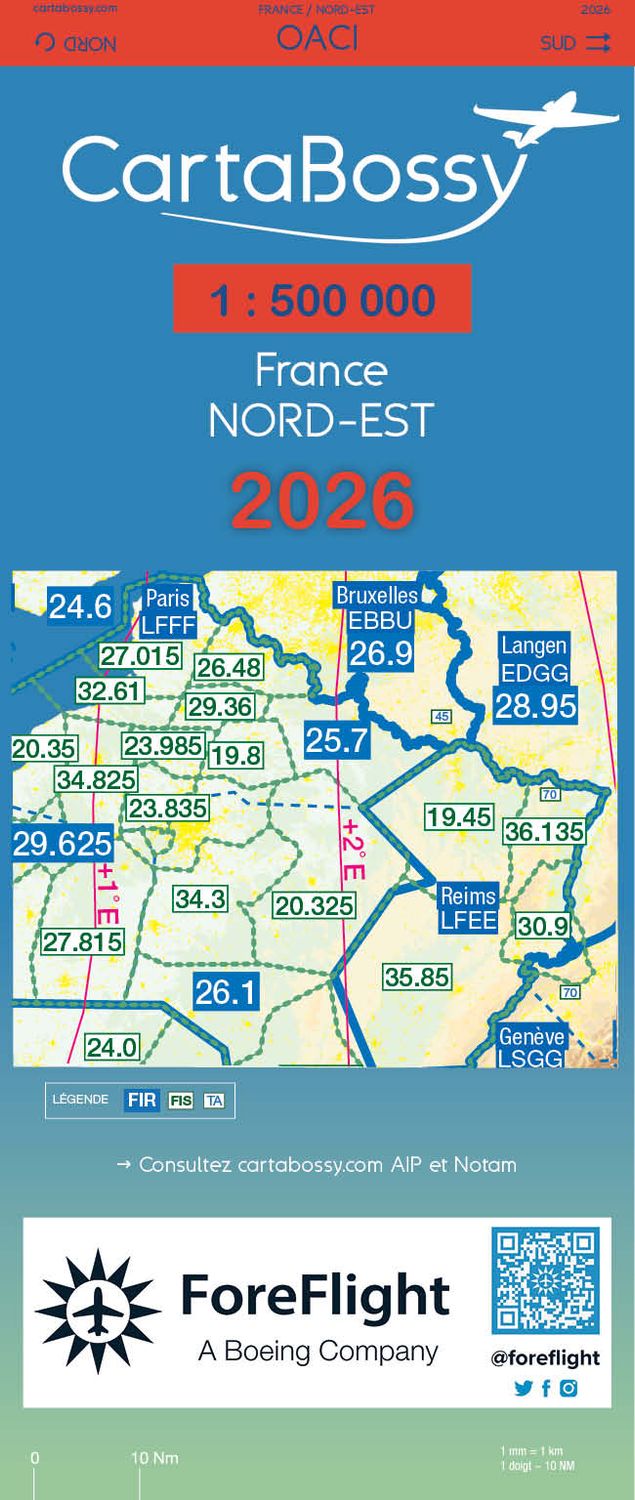 CARTABOSSY 1/500.000 OACI 2026 NORD EST