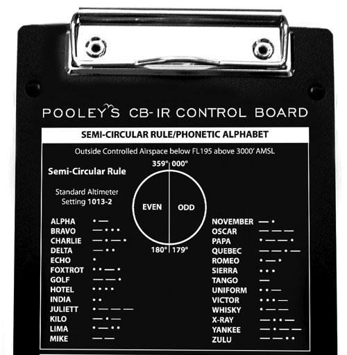 PLANCHETTE DE VOL CB-1R POOLEYS