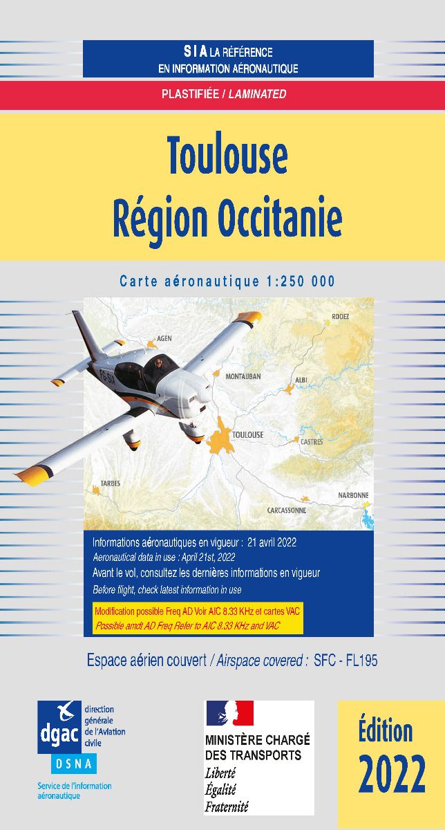 CARTE TOULOUSE REGION OCCITANIE PLASTIFIEE 1/250 000 - 1re parution  2024